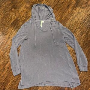 GreenTea Gray Hooded Relaxed Sweatshirt Medium